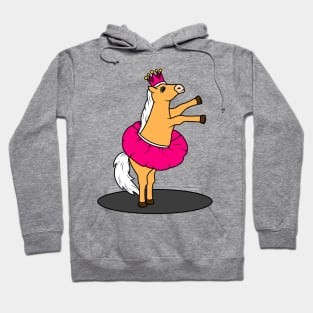 Cute horse is dancing as a ballerina Hoodie